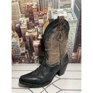 WOMENS STERLING RIVER BLACK COWBOY BOOTS SIZE 6.5 B